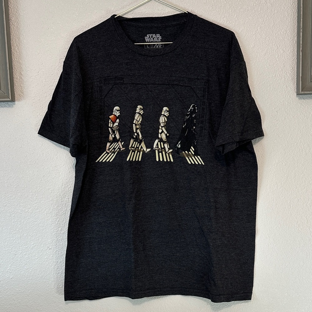 Star Wars Dark Gray Stormtrooper Darth Vader Abbey Road Beatles Tee